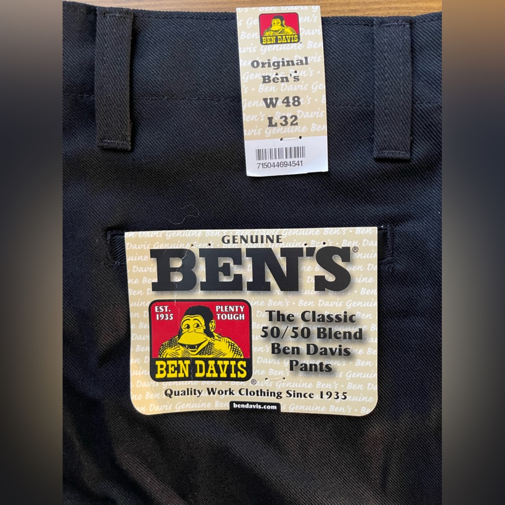 Ben Davis work pants men’s 48x32 NWT black